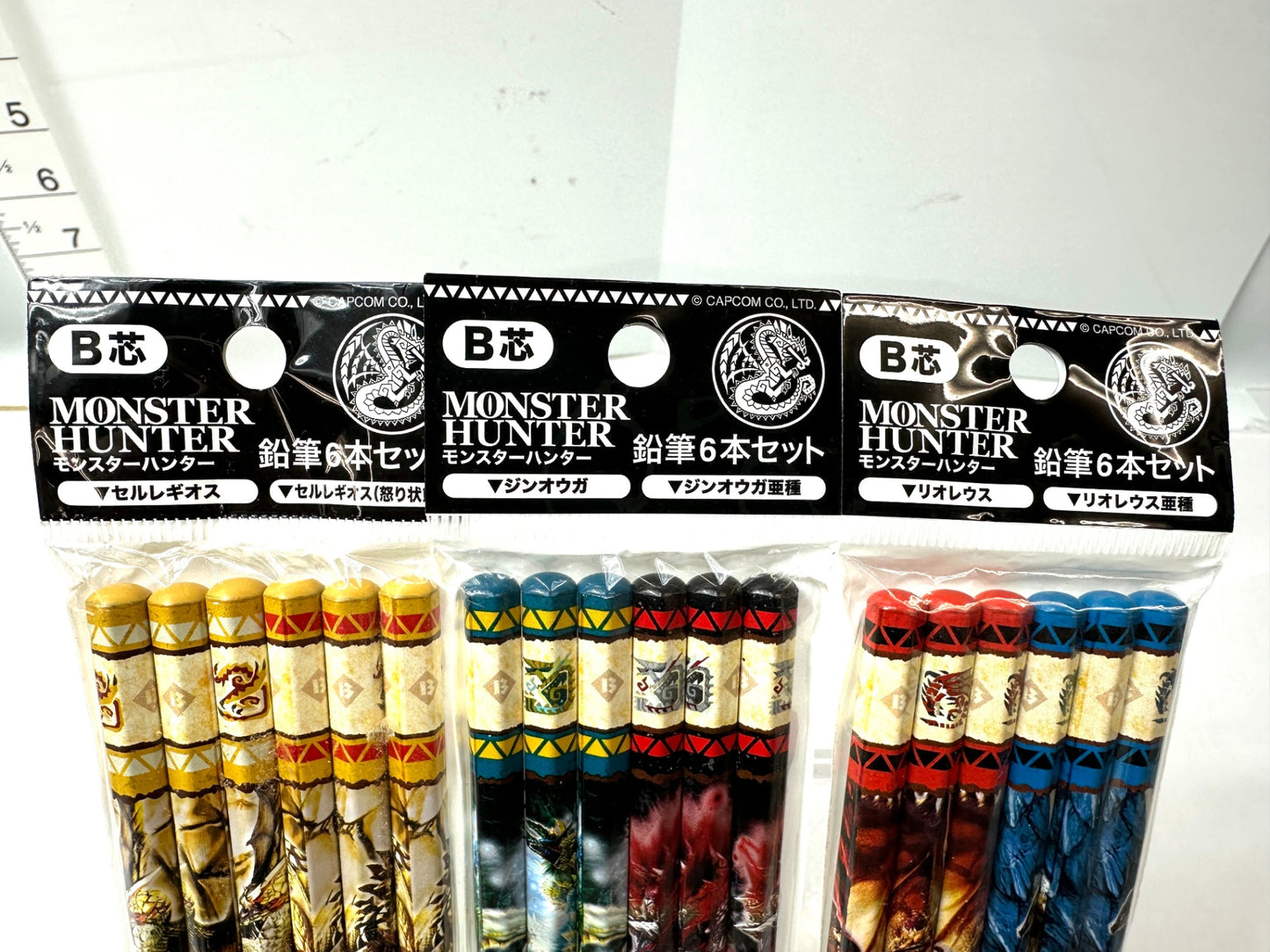 モンスターハンター 鉛筆6×3セット B芯 セルレギオス ジンオウガ リオレウス おみくじ モンハン 12/4