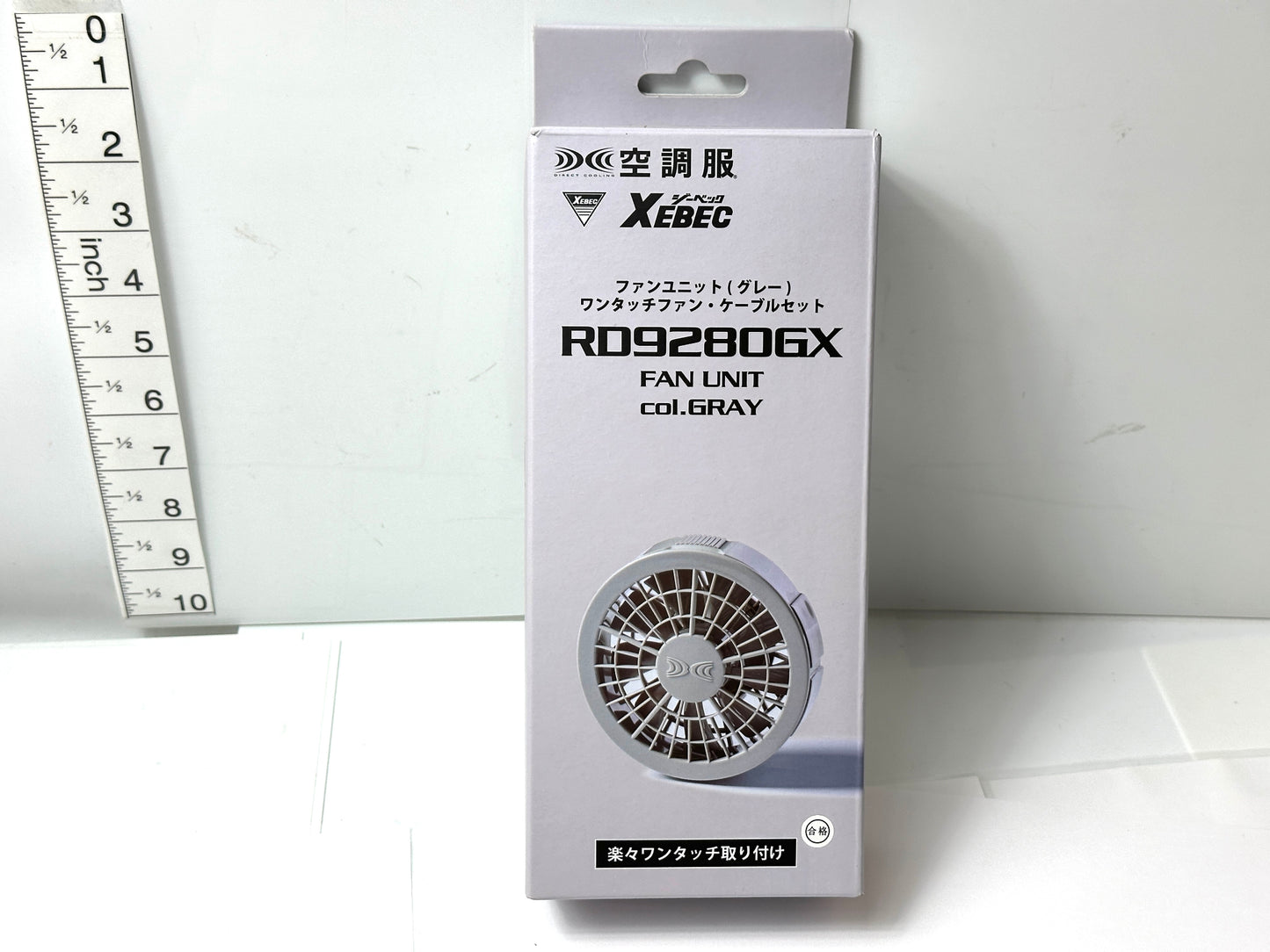 現状品 XEBEC/ジーベック ファンユニット (グレー)ワンタッチファン・ケーブルセット RD9280GX 空調服 10/17