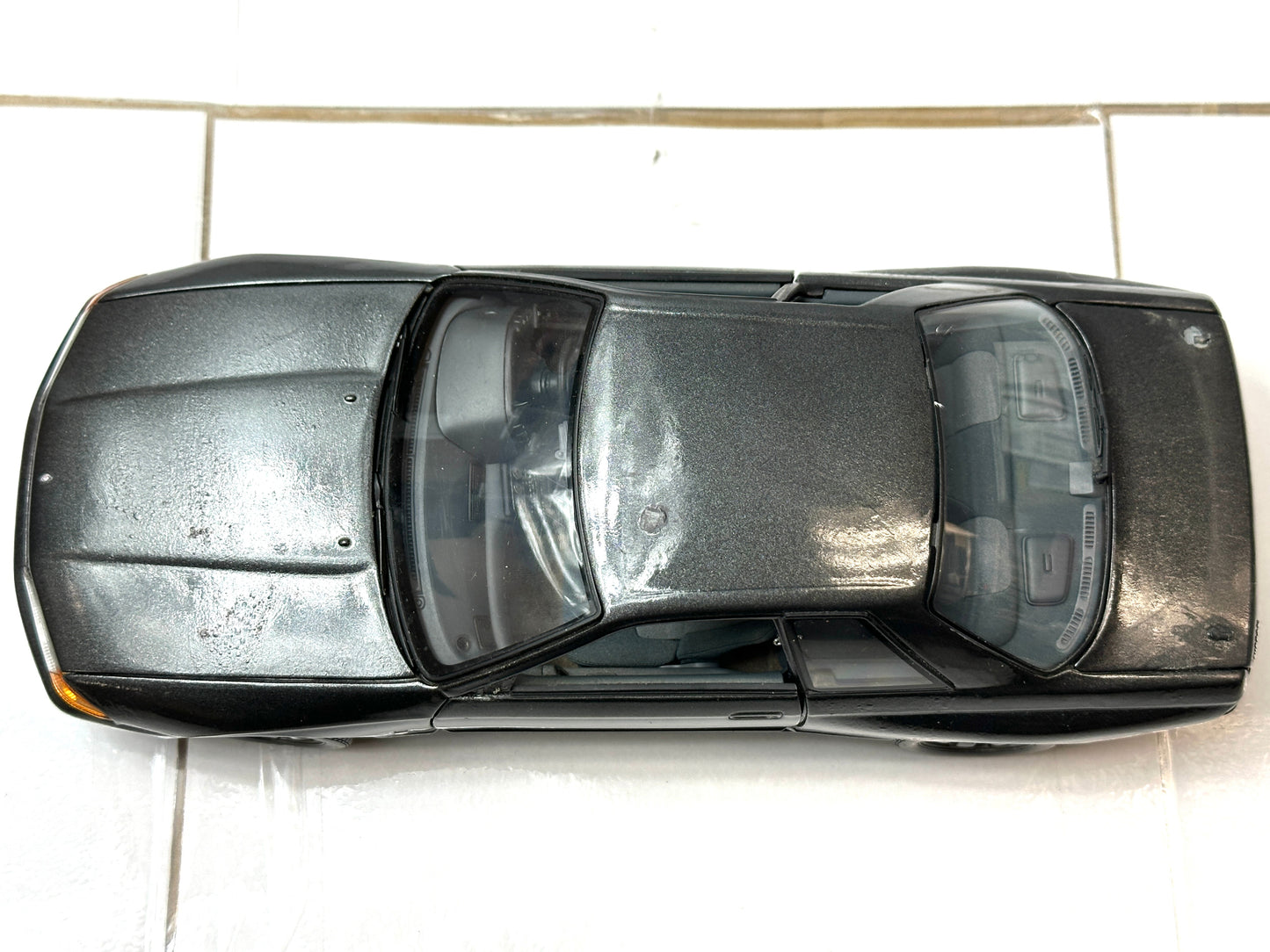 ジャンク ドアミラー リアスポイラー 破損 1/18 京商 日産スカイラインGT-R BNR32 ガングレーメタリック R32 ミニカー 12/26