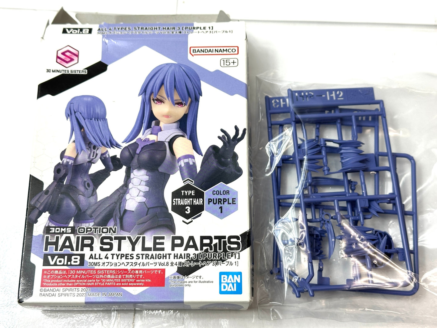 未使用品 BANDAI 30 MINUTES SISTERS オプションヘアスタイルパーツVol.6 ポニーテールヘア4パープル1/Vol.8 ストレートヘア3パープル1 2個セット 11/18