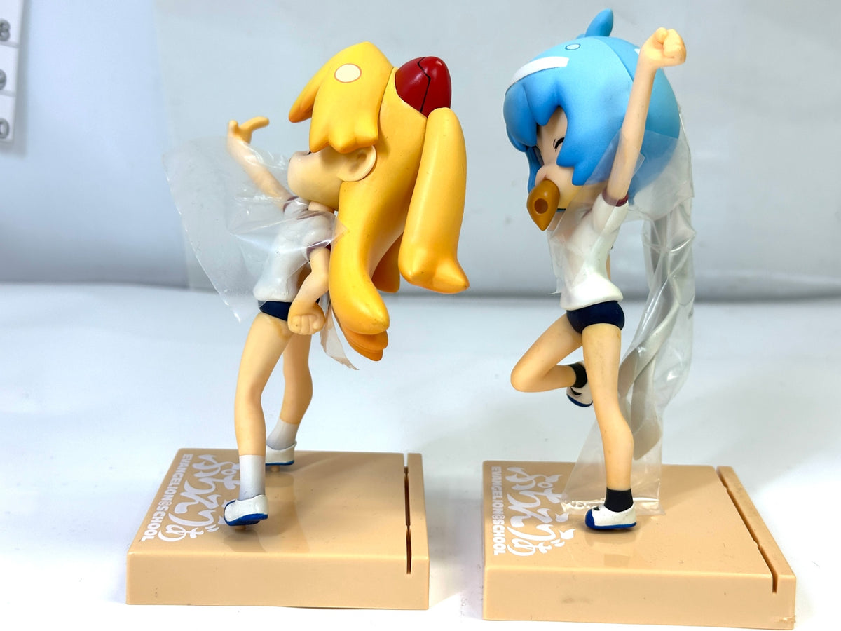 現状品 バンプレスト ぷちえう゛ぁ EVANGELION＠SCHOOL COLLECTION 3 アスカ・ラングレー 綾波レイ 2体セット フィギュア 体操服 9/3