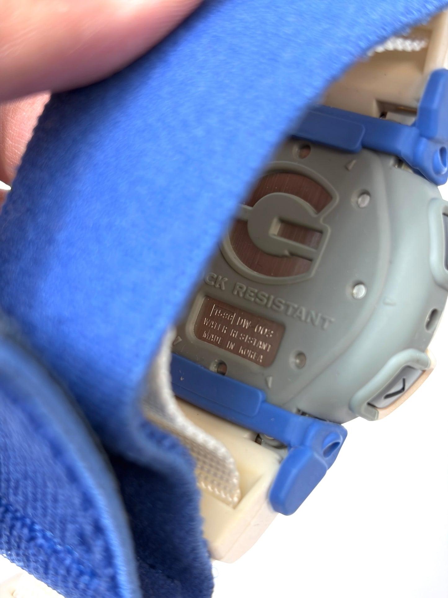 CASIO G-SHOCK I.S.F. コラボ ホワイト/ブルー デジタル腕時計 クリアケース付