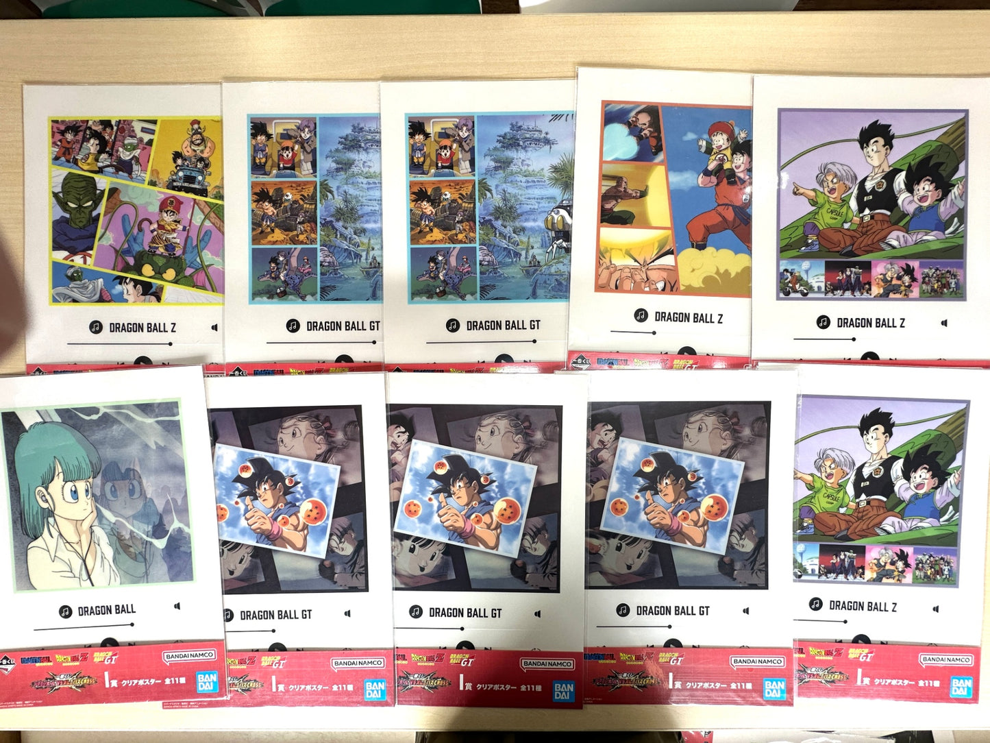 一番くじ  ドラゴンボール まとめセット ダイスカットビジュアルボード/ステッカー クリアポスター ビジュアルシート BANDAI 8/29