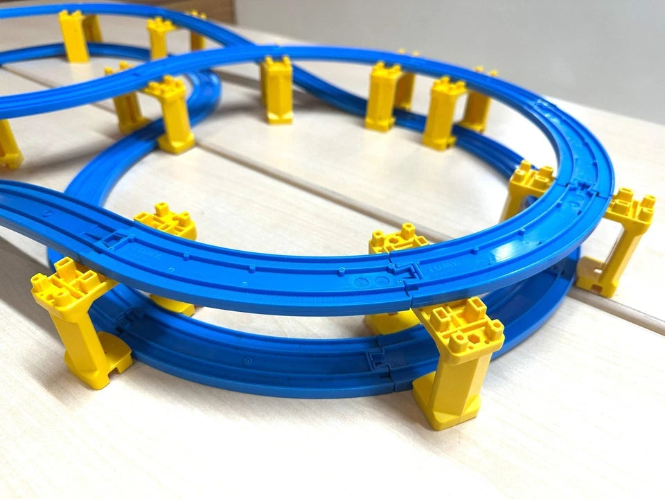 すぐ遊べる！現状品 タカラトミー プラレール レールレイアウト 8の字レールセット 2段タワー TAKARA TOMY 4/6