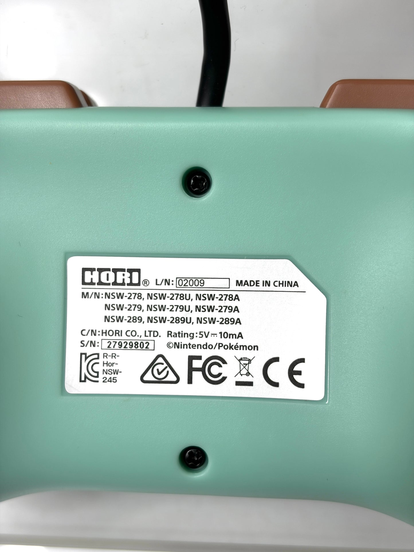 HORI 任天堂 Switch用 ワイヤード コントローラー ピカチュウ & イーブイ　NSW-278