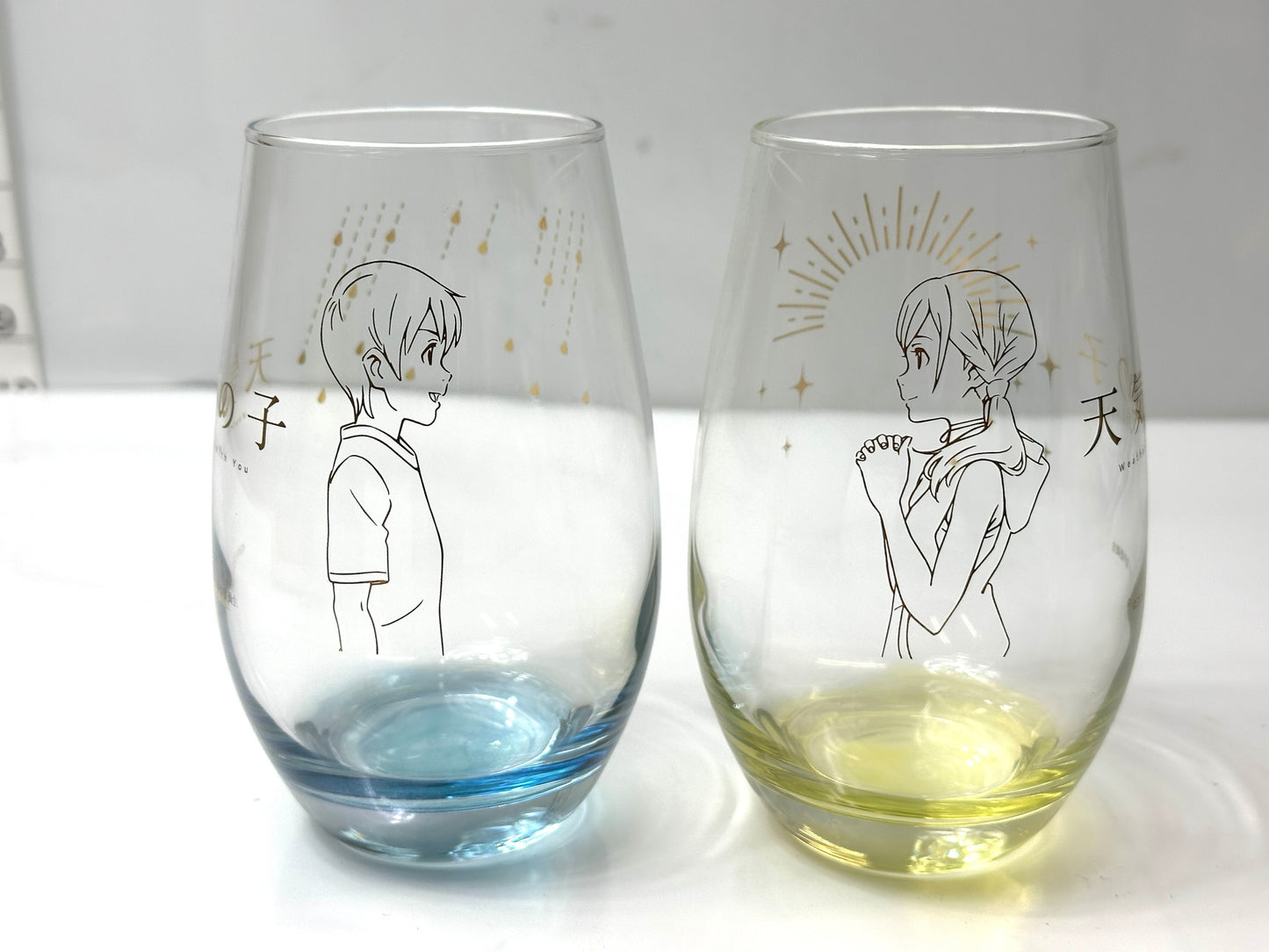 未使用品 天気の子 作画監督 田村篤氏 描き下ろし 帆高＆陽菜の線画ペアグラス TOHO animation STORE 限定版 1/16