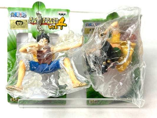 ワンピース スーパーエフェクトフィギュアキーホルダー Vol.4 ロロノア・ゾロ/モンキー・D・ルフィ 2個セット 11/27
