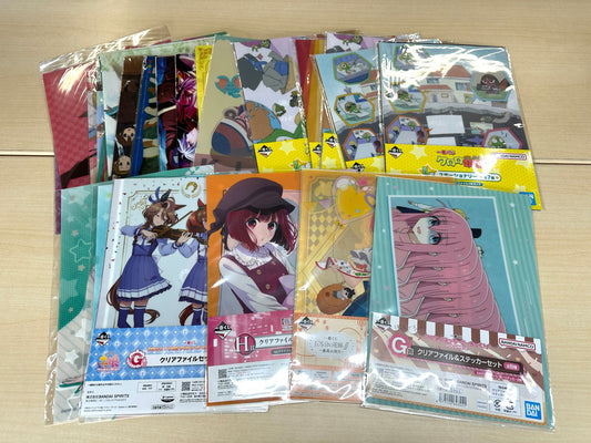 一番くじ 女子アニメキャラ 他 クリアファイル まとめセット 初音ミク ウマ娘 五等分の花嫁 推しの子 ぼっち・ざ・ろっく！ ノーゲーム・ノーライフゼロ 他 9/1