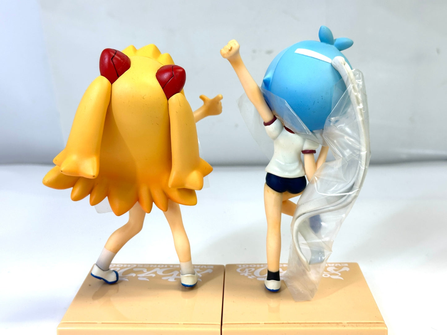 現状品 バンプレスト ぷちえう゛ぁ EVANGELION＠SCHOOL COLLECTION 3 アスカ・ラングレー 綾波レイ 2体セット フィギュア 体操服 9/3