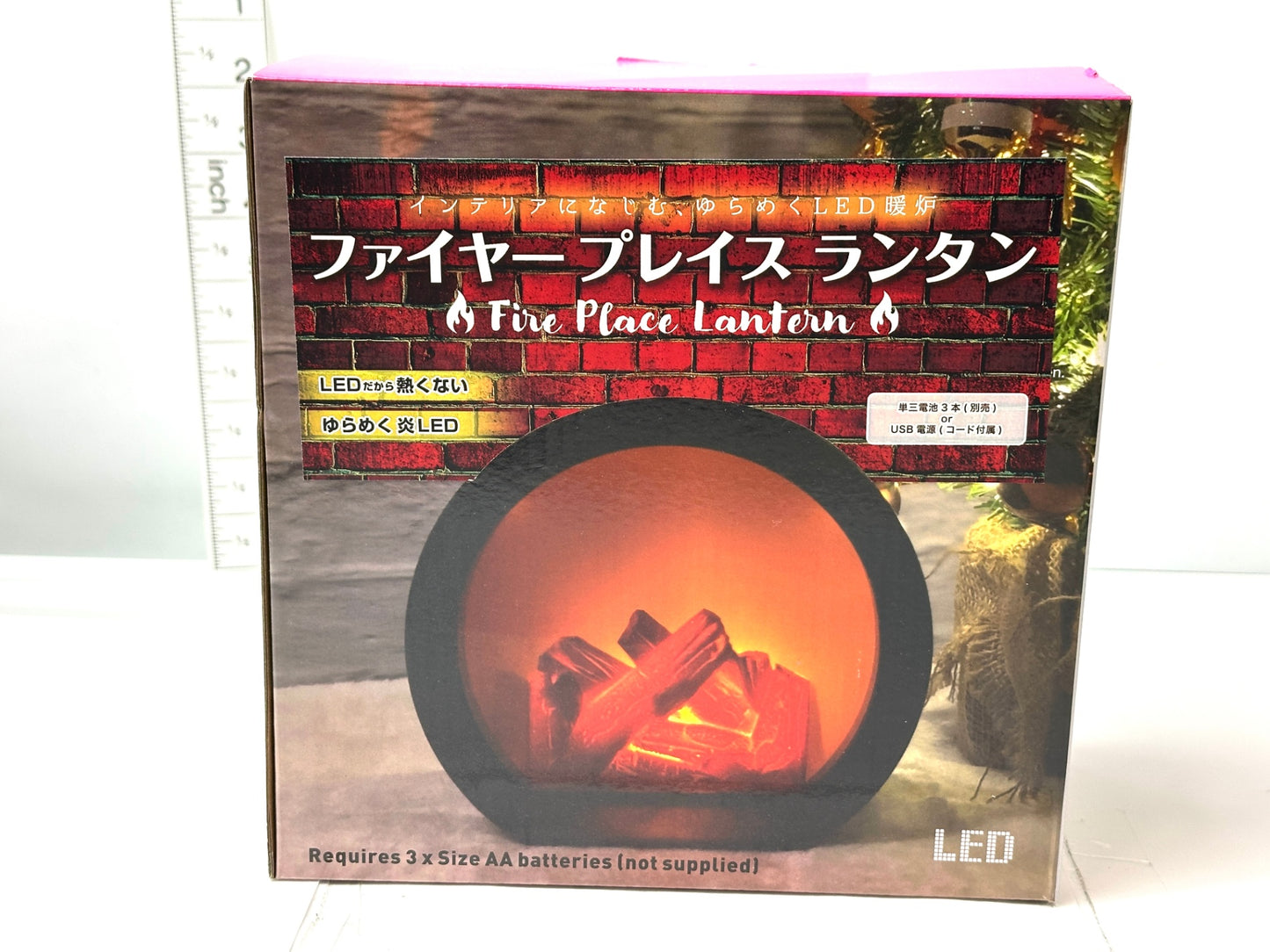 ファイヤープレイス ランタン LEDインテリアライト 暖炉型ランタン 11/1