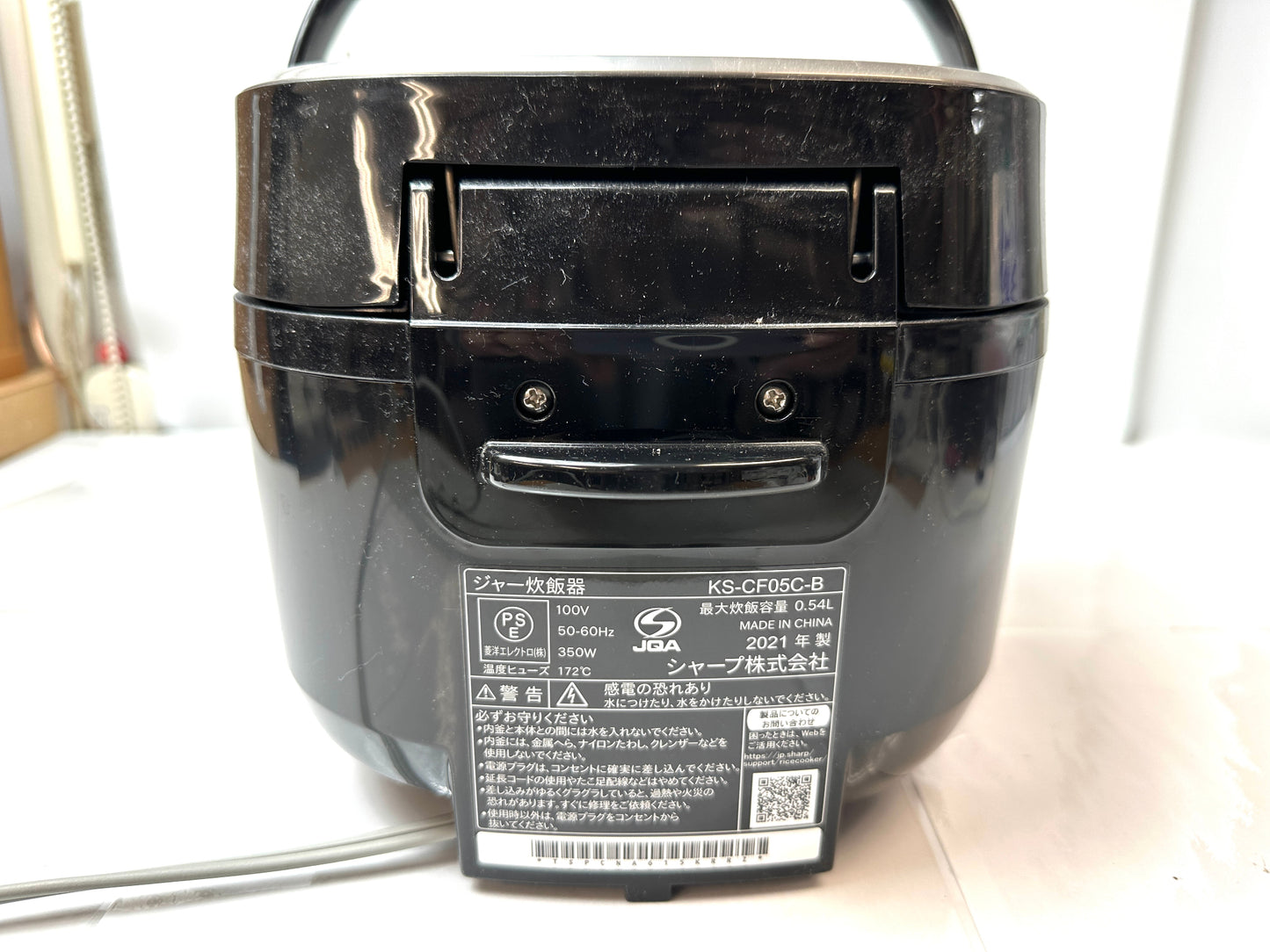 現状品 シャープ KS-CF05C-B  2021年製 3合炊き 炊飯器 ジャー ブラック 10/31