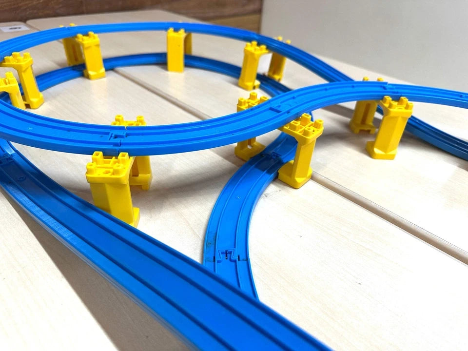 すぐ遊べる！現状品 タカラトミー プラレール レールレイアウト 8の字レールセット 2段タワー TAKARA TOMY 4/6