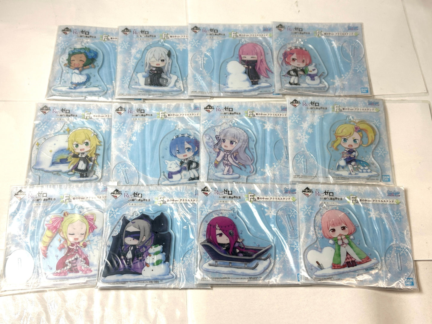 一番くじ Re:ゼロから始める異世界生活 F賞 雪の中ver.アクリルスタンド 全12種コンプリートセット 11/10