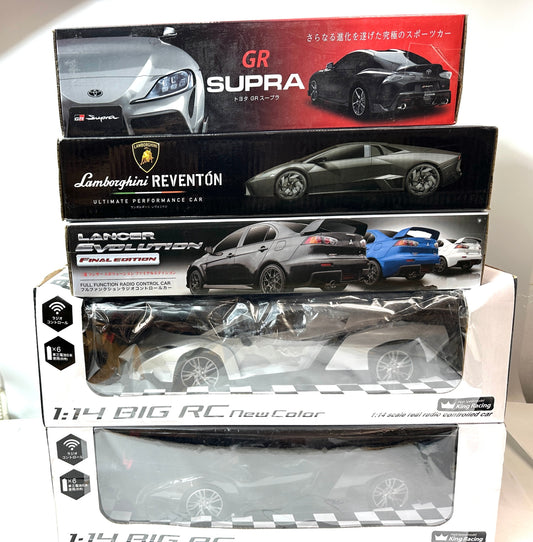 訳あり未使用品 外装不良等 ラジコン RCカー まとめセット 1/14 BIG RC ベロシティ/ランボルギーニ・レヴェントン ランエボ ファイナルエディション GRスープラ 8/5