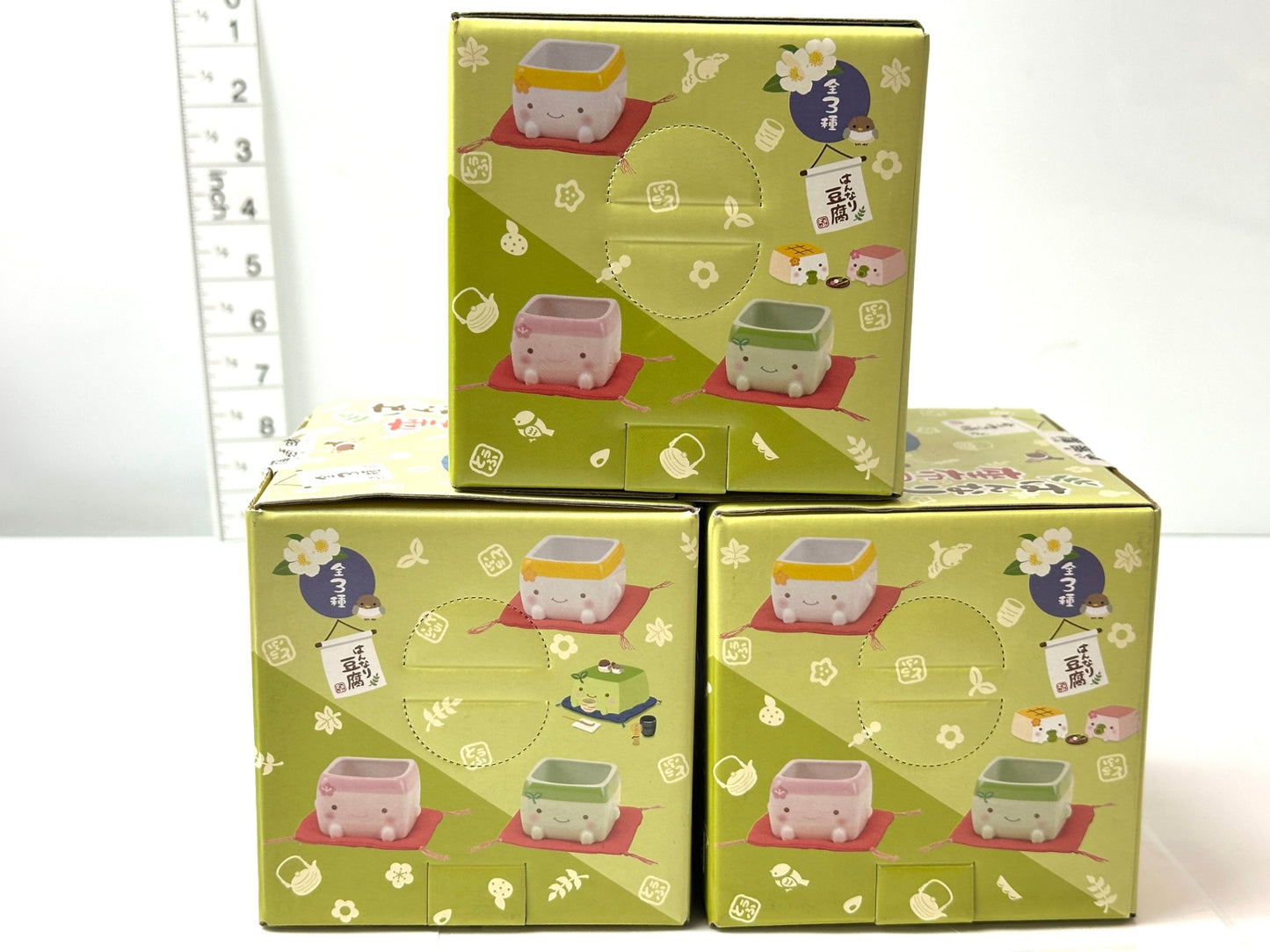 はんなり豆腐 座布団付 湯のみ 全3種セット まっちゃ豆腐 うめ豆腐 焼き豆腐 陶器製 10/17