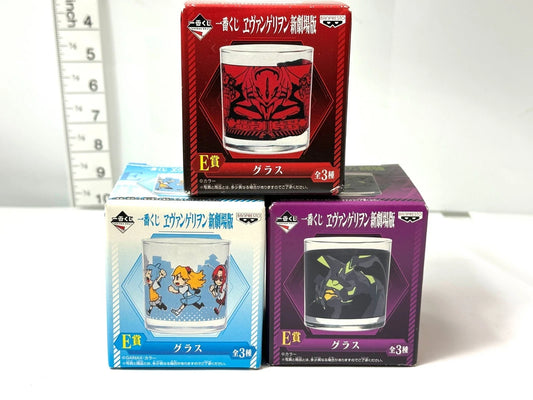 BANPRESTO 開封済み・未使用品 一番くじ エヴァンゲリオン 新劇場版 E賞 グラス 全3種セットバンプレスト 4/2